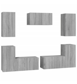 Ensemble de meubles TV 7 pcs Sonoma gris Bois d'ingénierie