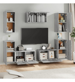 Ensemble de meubles TV 7 pcs Sonoma gris Bois d'ingénierie