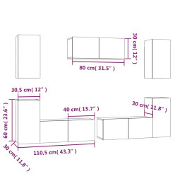 Ensemble de meubles TV 7 pcs Sonoma gris Bois d'ingénierie