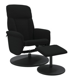 Fauteuil inclinable avec repose-pied noir velours