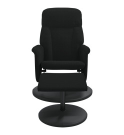 Fauteuil inclinable avec repose-pied noir velours