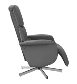 Fauteuil inclinable de massage et repose-pieds gris foncé tissu