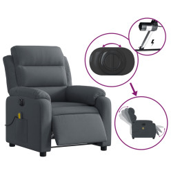 Fauteuil inclinable de massage électrique gris foncé velours