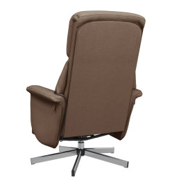 Fauteuil inclinable de massage avec repose-pieds marron tissu