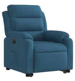 Fauteuil inclinable électrique bleu velours