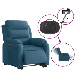 Fauteuil inclinable électrique bleu velours