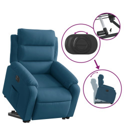 Fauteuil inclinable électrique bleu velours