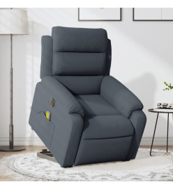 Fauteuil inclinable de massage électrique gris foncé velours