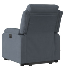 Fauteuil inclinable de massage électrique gris foncé velours