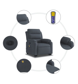 Fauteuil inclinable de massage électrique gris foncé velours