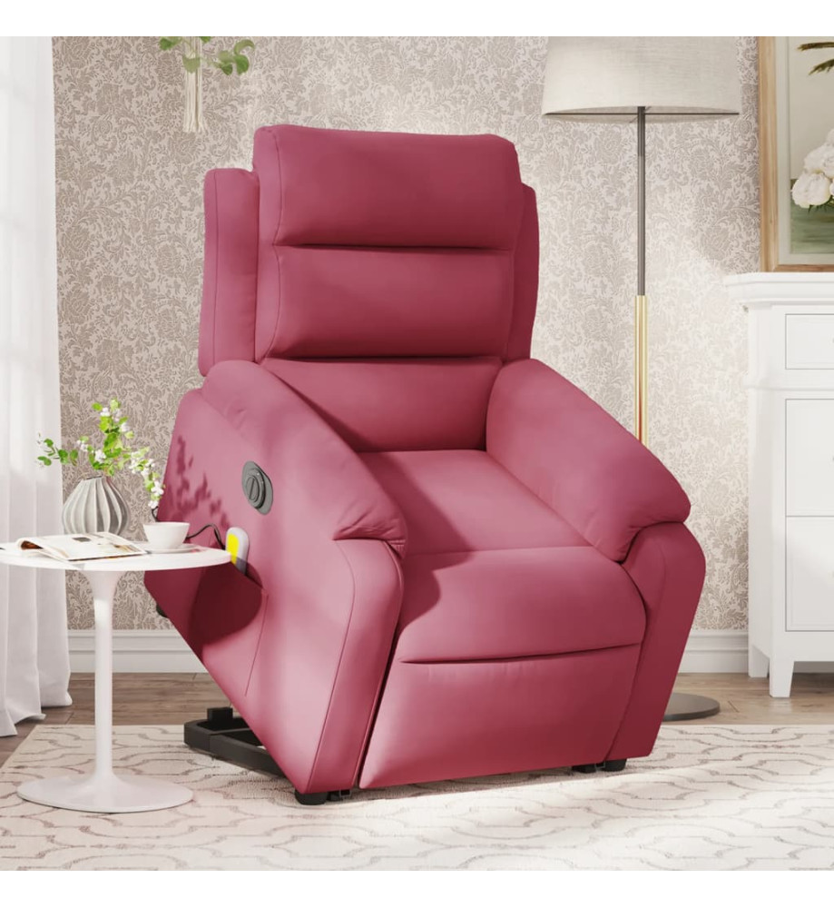 Fauteuil inclinable de massage électrique rouge bordeaux