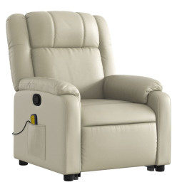 Fauteuil inclinable de massage Crème Similicuir