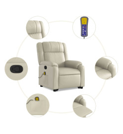 Fauteuil inclinable de massage Crème Similicuir