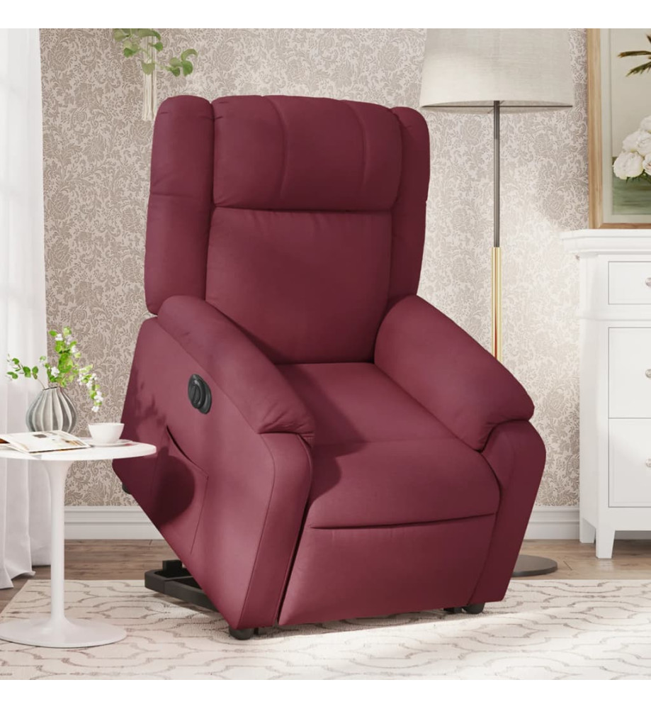 Fauteuil inclinable électrique rouge bordeaux tissu