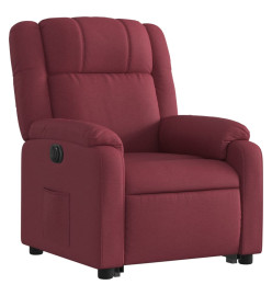 Fauteuil inclinable électrique rouge bordeaux tissu