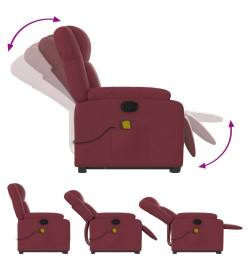 Fauteuil inclinable de massage Rouge bordeaux Tissu