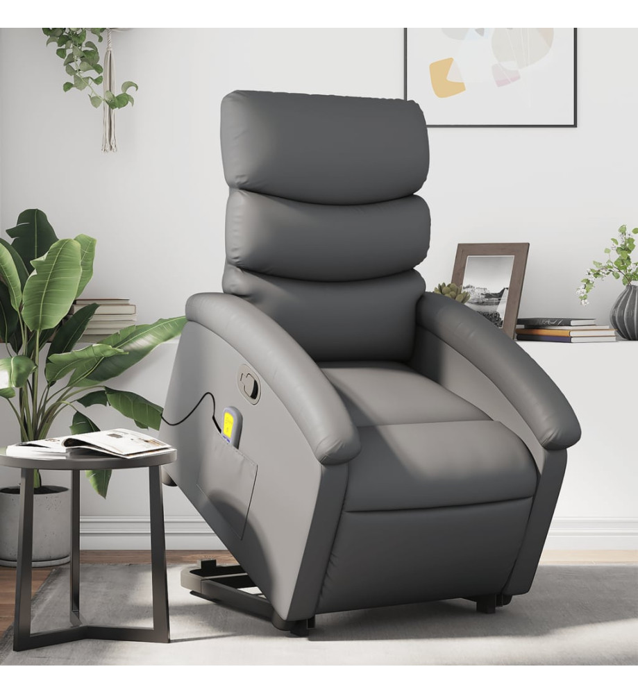 Fauteuil inclinable de massage Gris Similicuir