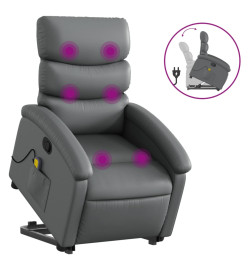 Fauteuil inclinable de massage Gris Similicuir