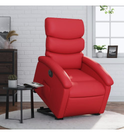 Fauteuil inclinable électrique rouge similicuir