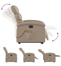 Fauteuil inclinable de massage électrique cappuccino similicuir