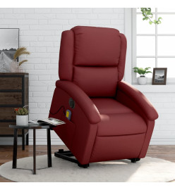 Fauteuil inclinable de massage électrique rouge bordeaux