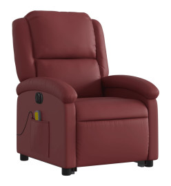 Fauteuil inclinable de massage électrique rouge bordeaux