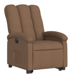 Fauteuil inclinable électrique marron tissu