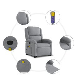 Fauteuil de massage inclinable Gris clair Tissu