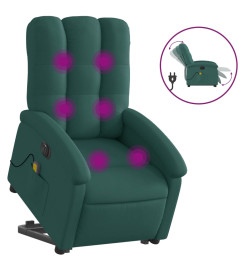 Fauteuil inclinable de massage électrique Vert foncé Tissu