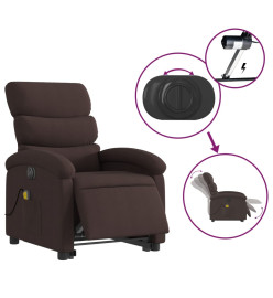 Fauteuil inclinable de massage électrique Marron foncé Tissu