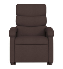 Fauteuil inclinable de massage électrique Marron foncé Tissu