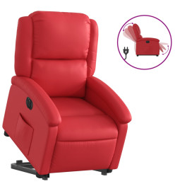 Fauteuil inclinable électrique rouge similicuir