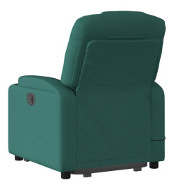 Fauteuil inclinable de massage électrique Vert foncé Tissu