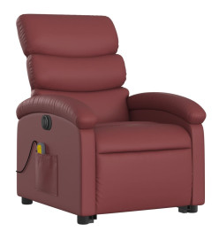 Fauteuil inclinable de massage électrique rouge bordeaux