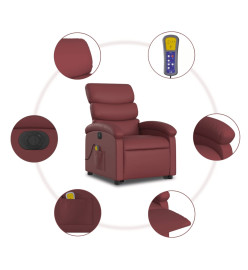 Fauteuil inclinable de massage électrique rouge bordeaux