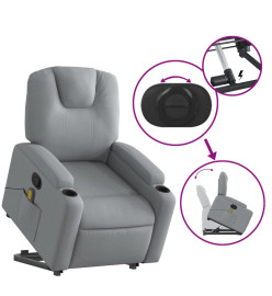 Fauteuil de massage inclinable Gris clair Tissu