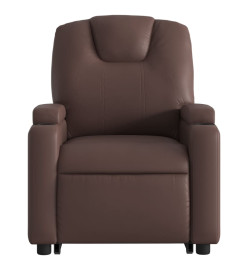 Fauteuil inclinable électrique marron similicuir