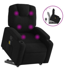 Fauteuil de massage inclinable Noir Tissu