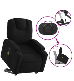 Fauteuil de massage inclinable Noir Tissu