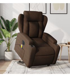 Fauteuil inclinable de massage électrique Marron Tissu