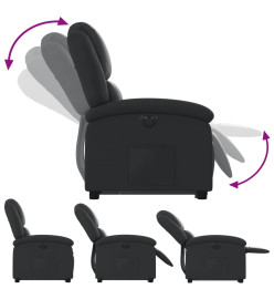 Fauteuil inclinable électrique noir cuir véritable