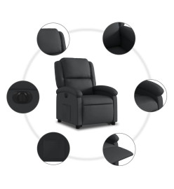 Fauteuil inclinable électrique noir cuir véritable