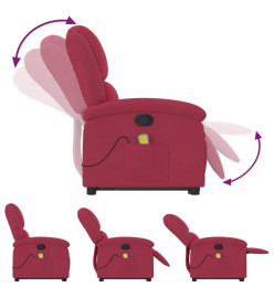 Fauteuil de massage inclinable Rouge bordeaux Velours