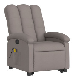 Fauteuil inclinable de massage électrique Taupe Tissu