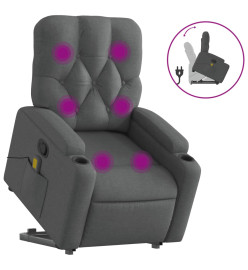 Fauteuil de massage inclinable Gris foncé Tissu