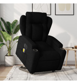 Fauteuil inclinable de massage électrique Noir Tissu