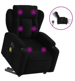 Fauteuil inclinable de massage électrique Noir Tissu