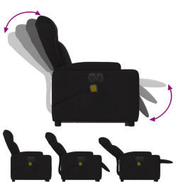 Fauteuil inclinable de massage électrique Noir Tissu