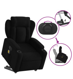 Fauteuil inclinable de massage électrique Noir Tissu