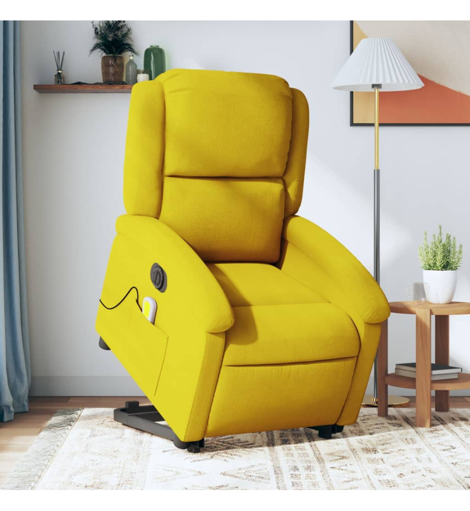 Fauteuil inclinable de massage électrique jaune velours